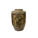 Vintage Earthy Beige Brown Village Rural Pottery Ceramic Pot Vase ws4547S