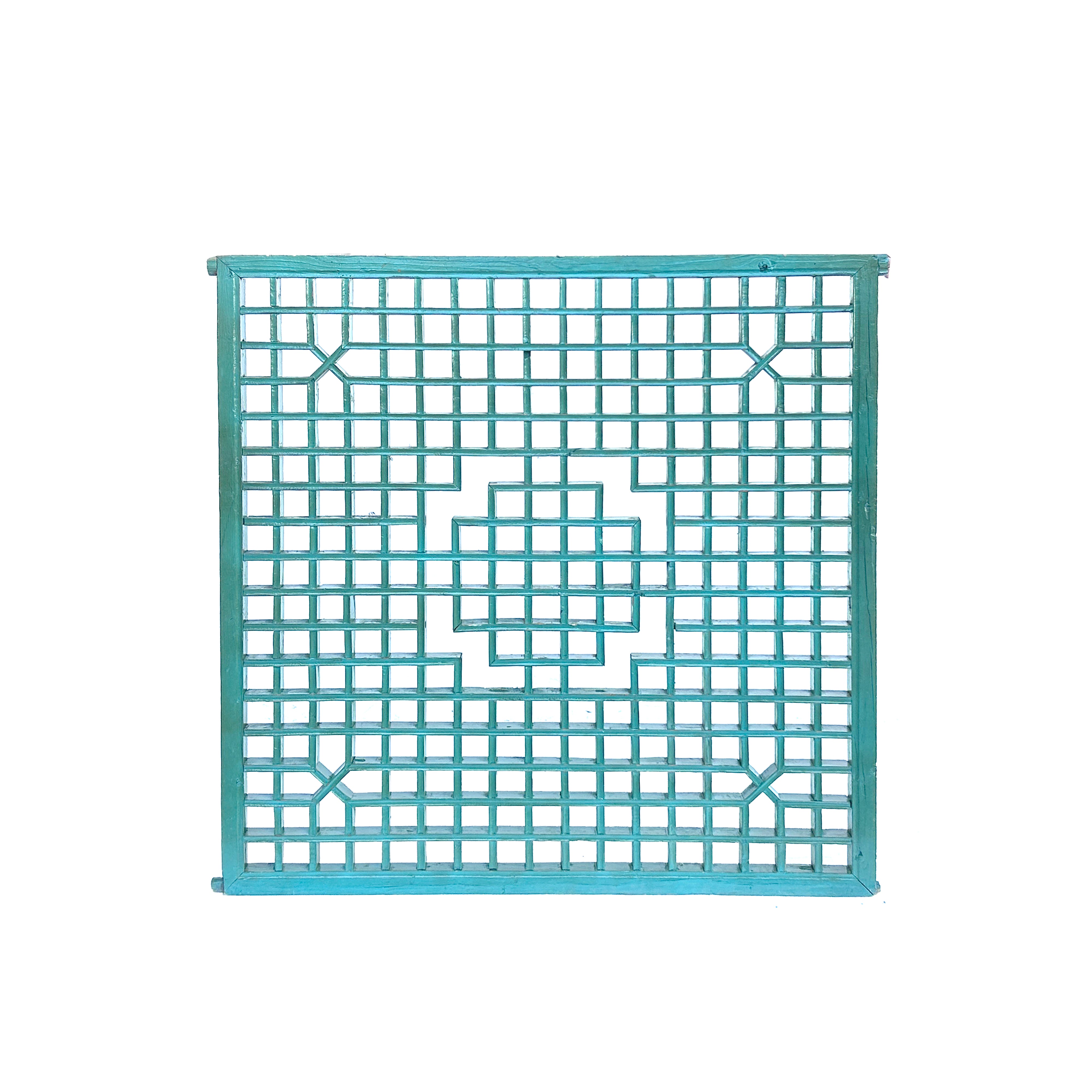 Vintage Rustic Gray Blue Grid Geometric Wood Wall Panel ws4554S
