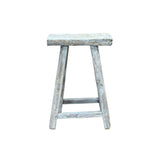 Rustic Raw Rough Wood Grain Rectangle Slim Stool Bench Side Table ws4583S