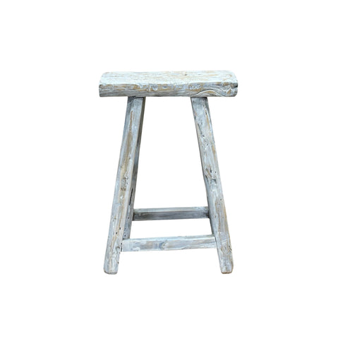 Rustic Raw Rough Wood Grain Rectangle Slim Stool Bench Side Table ws4583S