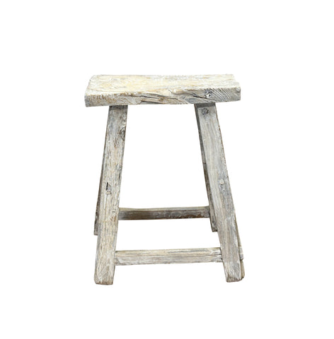 Rustic Raw Rough Wood Grain Rectangle Slim Stool Bench Side Table ws4584S