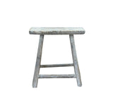 Rustic Raw Rough Wood Grain Rectangle Slim Stool Bench Side Table ws4586S