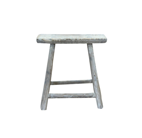 Rustic Raw Rough Wood Grain Rectangle Slim Stool Bench Side Table ws4586S