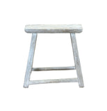 Rustic Raw Rough Wood Grain Rectangle Slim Stool Bench Side Table ws4591S #5