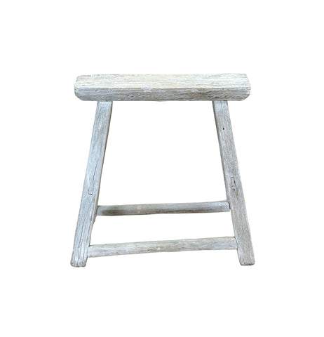 Rustic Raw Rough Wood Grain Rectangle Slim Stool Bench Side Table ws4591S #5