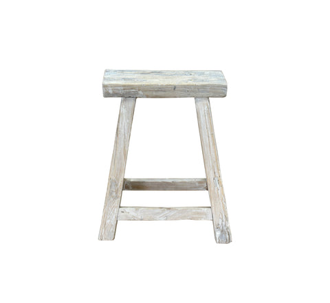 Rustic Raw Rough Wood Grain Rectangle Slim Stool Bench Side Table ws4593S #7