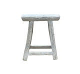 Rustic Raw Rough Wood Grain Rectangle Slim Stool Bench Side Table ws4612S FF