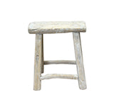 Rustic Raw Rough Wood Grain Rectangle Slim Stool Bench Side Table ws4615S 11