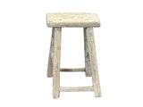 Rustic Raw Rough Wood Grain Rectangle Slim Stool Bench Side Table ws4616S 12
