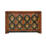 Tibetan Style Jewel Treasure Bowl Graphic Credenza Storage Cabinet ws4619S