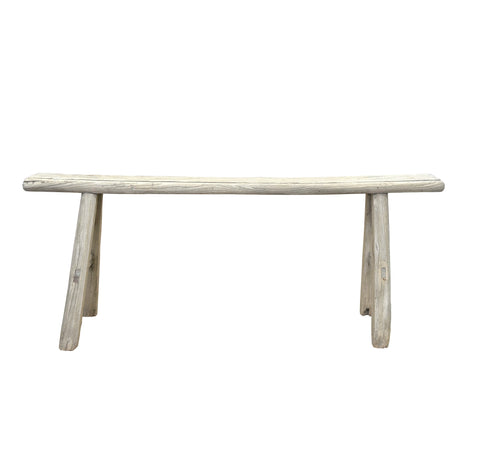 Raw Rough Wood Grain Rectangle Long Slim Stool Bench Side Table ws4630S 13
