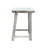 Rustic Raw Rough Wood Grain Rectangle Slim Stool Bench Side Table ws4636S AA