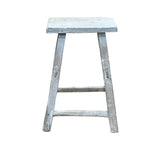 Rustic Raw Rough Wood Grain Rectangle Slim Stool Bench Side Table ws4638S CC