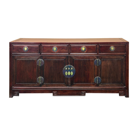 Oriental Rosewood MoonFace Drawers Credenza Sideboard Console Cabinet ws4667S