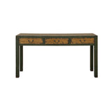 Vintage Rustic Fabric Grass Green Lacquer 3 Drawers Console Table ws4675S
