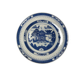 Chinese Blue White House Scenery Porcelain Plate Display Art ws4725S
