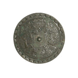 Green Gray Metal Crafted Round Fengshui Harmony Plaque Display Art ws4730S