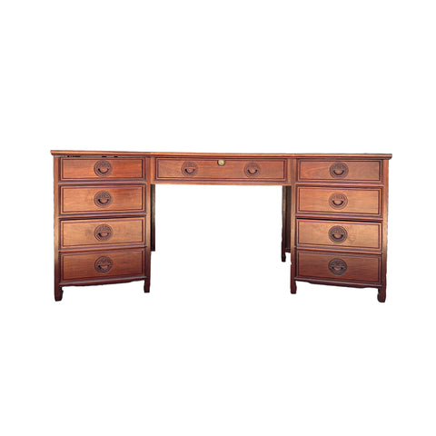 Oriental Brown Rosewood Drawers Base Plank Top Office Writing Desk ws4731S