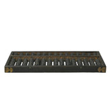 Chinese Vintage Black Wood Abacus Fengshui Paperweight Display ws4736S