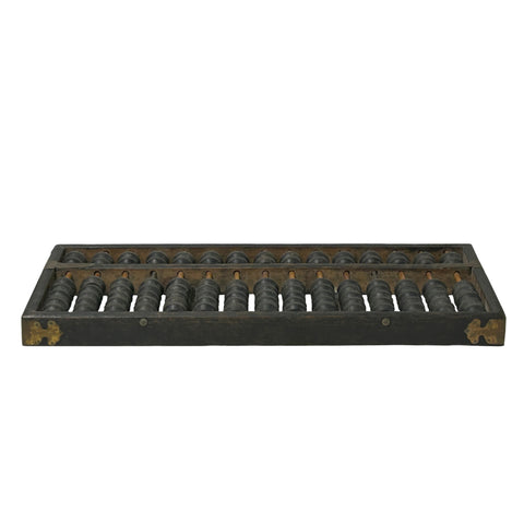 Chinese Vintage Black Wood Abacus Fengshui Paperweight Display ws4736S