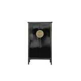 Distressed Black Moon Face Doors Slope Side Shape Storage Cabinet ws4745S