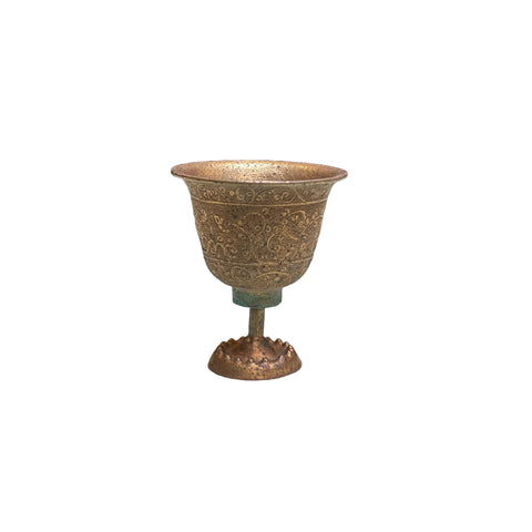 Handmade Brass Metal Color Floral Motif Cup Shape Display ws4793S