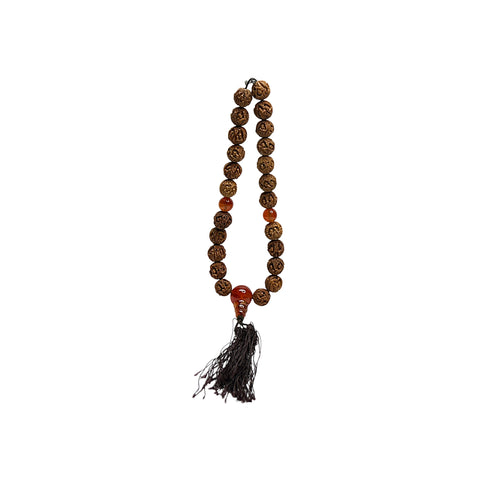 Light Brown Seed Carving 23 Beads Hand Rosary Praying Chain ws4858S