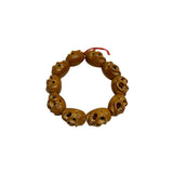 Chinese Brown Wood Beads Carved Into Skull Masks Look Chain ws4875S