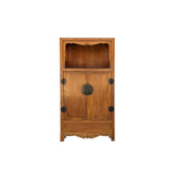 Vintage Light Brown Open Display Alcove Storage Cabinet ws4945S