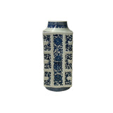 Vintage Chinese Blue White Floral Sequence Porcelain Vase ws4957S