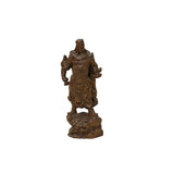 Carved Wood General Guan Yu Warrior Dragon Armor Figurine Sculpture ws4964S