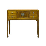 Honey Brown 4 Drawers Slim Narrow Console Side Foyer Table ws4980S