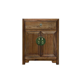 Oriental Simple Natural Wood Brown Drawer End Table Nightstand ws4981S