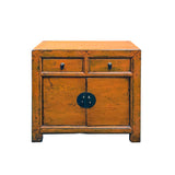 Distressed Vintage Style Weathered Orange Drawers Credenza Cabinet ws4995S
