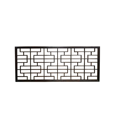 Dark Brown Rustic 100" Geometric Rectangular Wood Panel Screen ws5009S