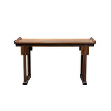 Oriental Point Edge Altar Natural Wood Grain Everted Flanges Console Table ws5028S