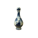 6" Oriental Blue White Scenery Graphic Small Porcelain Art Vase ws5053S