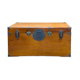 Vintage Oriental Wood Rectangular MoonFace Hardware Trunk Table ws5067S