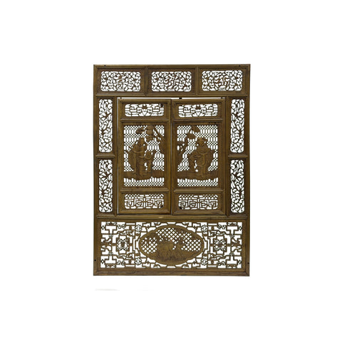Chinese Scholars Student Motifs Wood Wall Panel Window Screen ws5070S