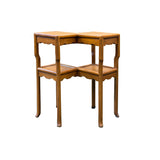 Oriental Two Tier Double Rhombus Light Brown Side Table Stand ws5076S