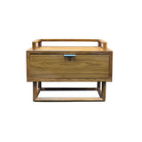 Simple Minimalistic Sleek Light Brown Drawer End Table Nightstand ws5082S