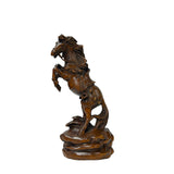 7" Small Brown UpRearing Spirited Details Motifs Wood Horse Figure ws5086S