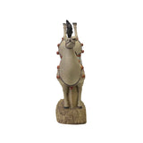 Chinese Ceramic Tan Color Artistic Horse Back Legs Up Figure ws3084BS
