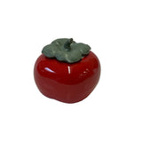 Chinese Red Ceramic Small Persimmon Shape Display Lid Container ws3085CS