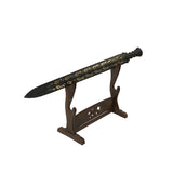 Chinese Black Mixed Material Sword Shape Fengshui Display Art ws3317S