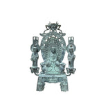 Chinese Rustic Oxidized Patina Buddha Guardian Deity Metal Buddha Statue GB002S