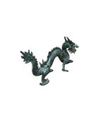 Chinese Rustic Oxidized Patina Fengshui Dragon Metal Figure GB009S