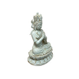 Pale Celadon White Anjali Mudra GuanYin Bodhisattva Tong Style Porcelain Statue GB015S