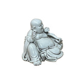Oriental White Happy Laughing Buddha Ru Yi Deity Porcelain Figure GB024S