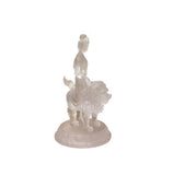 White Crystal Glass Liuli Pate-de-Verre Manjushri Kwan Yin Bodhisattva Statue GB026S